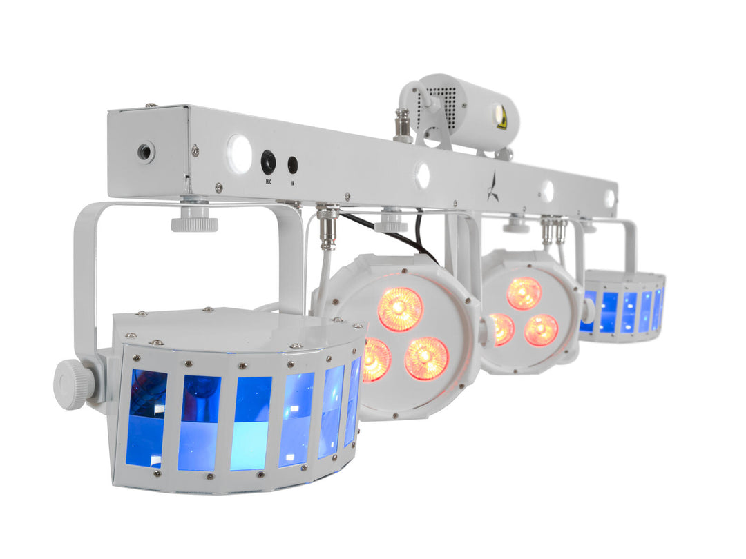 EUROLITE Set LED KLS Laser Bar FX Light Set vit + BPS-3 högtalarstativ vit