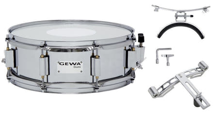 GEWA marschvirveltrumma 13" x 5", förkromat stål