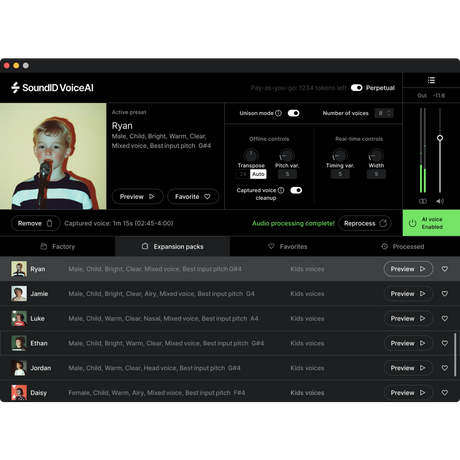 SoundID VoiceAI Kids Voices Röstexpansionspaket