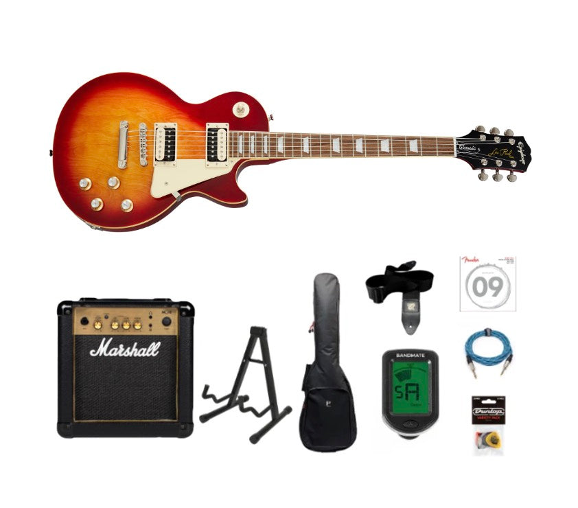 Epiphone Les Paul Classic elgitarr startpaket (Heritage Cherry Sunburst)