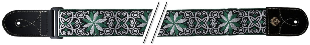 GEWA gitarrremmar F&S Folk Jacquard - grön-vit