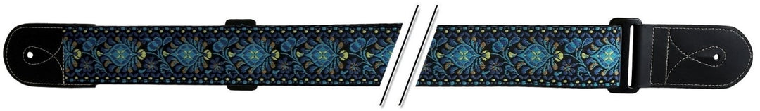 GEWA gitarrremmar F&S Folk Jacquard - blå-gul