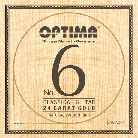 Optima strängar för klassiska Gitarrer No. 6 24 carat gold - set Carbon Gold high (NO6.GCHT)