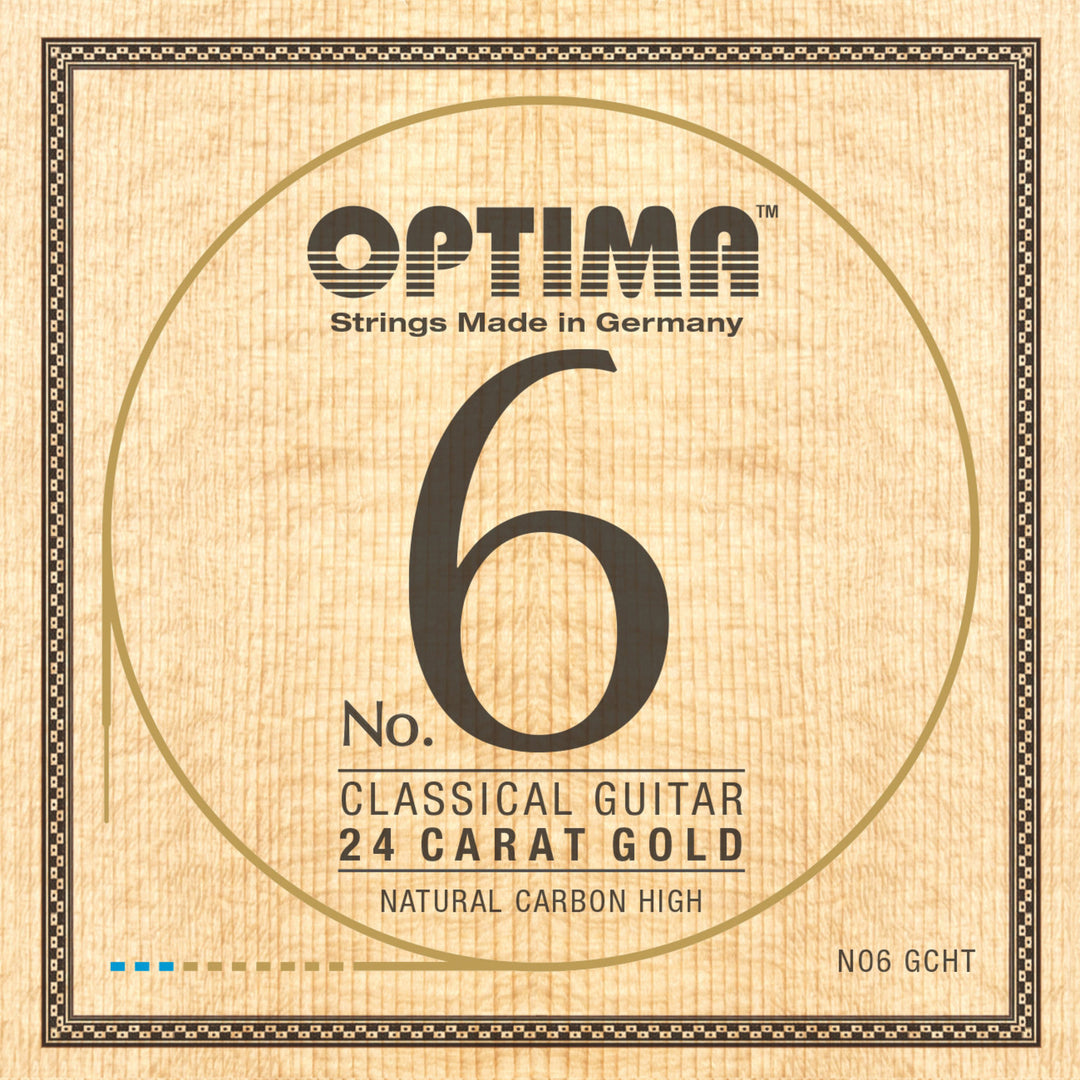 Optima strängar för klassiska Gitarrer No. 6 24 carat gold - set Carbon Gold high (NO6.GCHT)