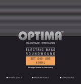 Optima E-bassträngar Chrome Strings. Rundspunna kort skala - Set 4199S (4-str. short-scale)