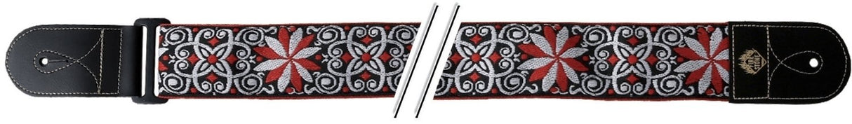 GEWA gitarrremmar F&S Folk Jacquard - röd-vit