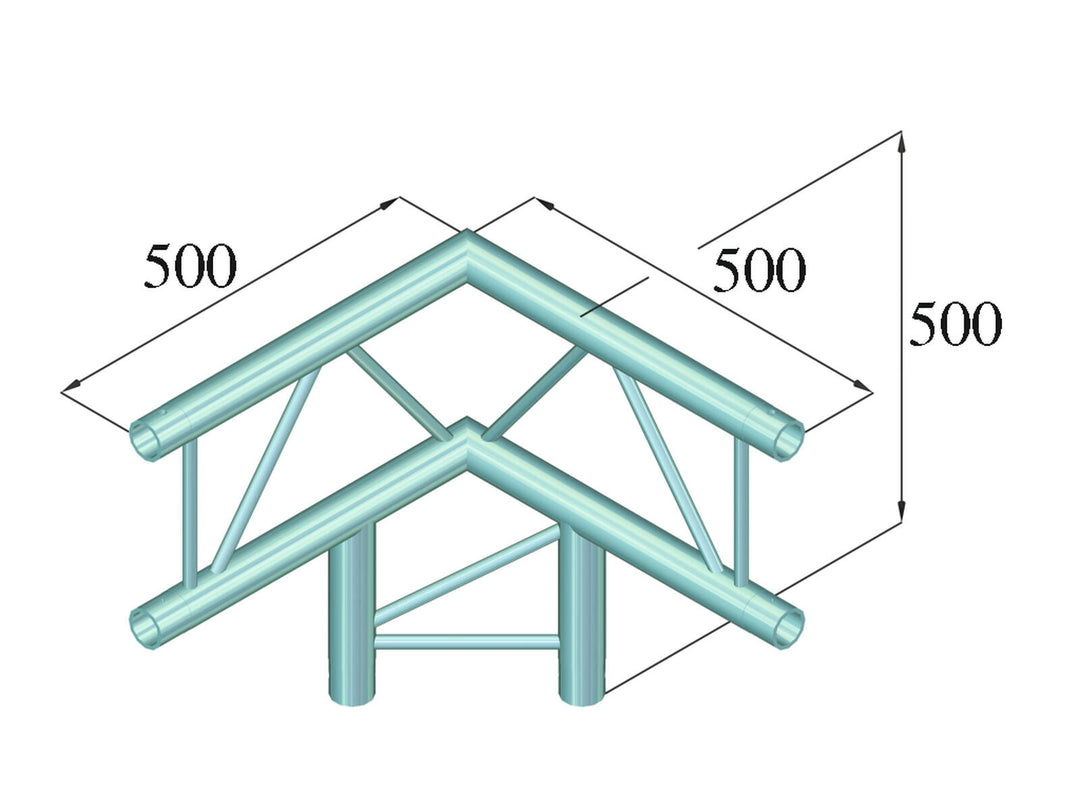 ALUTRUSS BILOCK BQ2-SPAL31V 3-vägshörn 90° bk