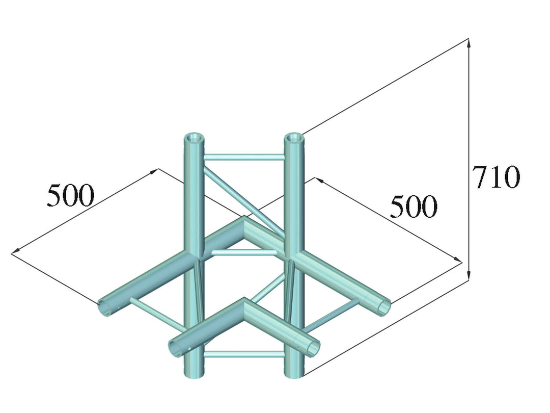 ALUTRUSS BILOCK BQ2-SPAC44H 4-vägshörn bk