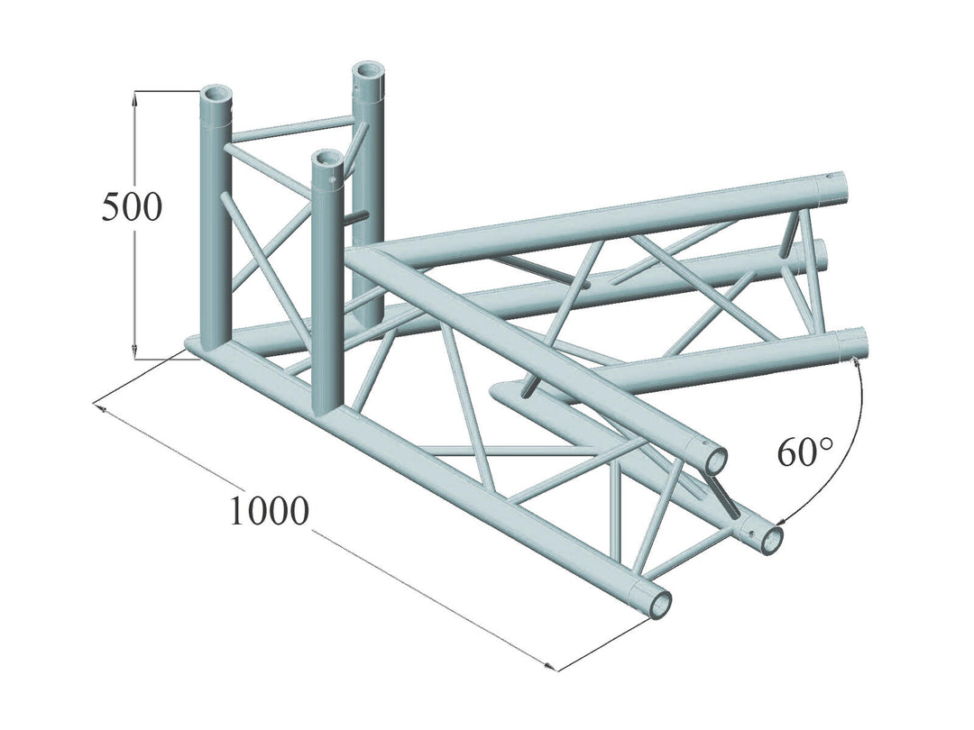 ALUTRUSS TRILOCK 6082AC-20-3 3-vägs hörn 60°