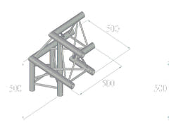 ALUTRUSS TRILOCK 6082AL-31 3-vägs hörn /\ höger