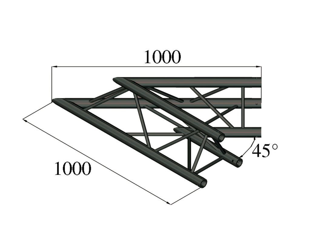 ALUTRUSS TRILOCK S-PAC 19 2-vägs hörn 45° svart