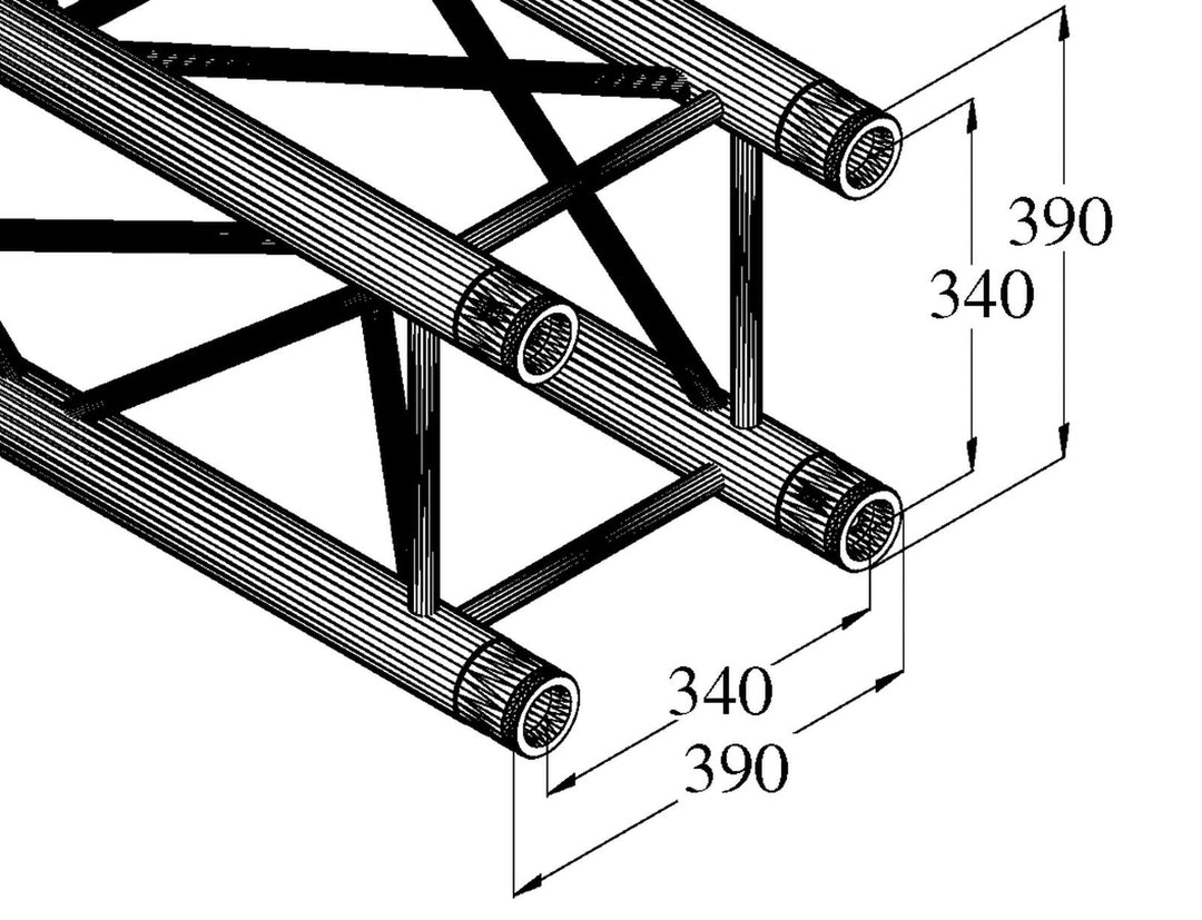 ALUTRUSS QUADLOCK TQ390-2500 4-vägs tvärbalk