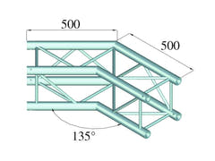Alutruss QUADLOCK 6082C-23 2-vägs hörn (135°)
