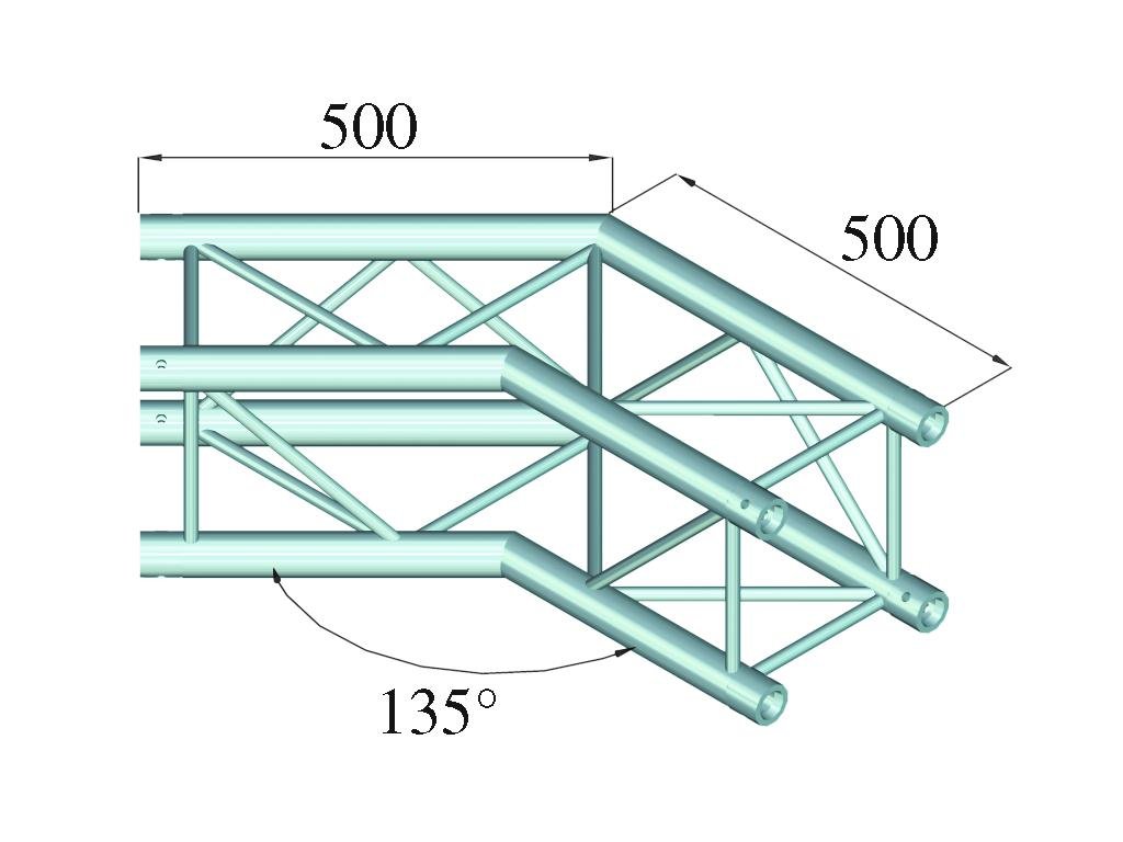 Alutruss QUADLOCK 6082C-23 2-vägs hörn (135°)