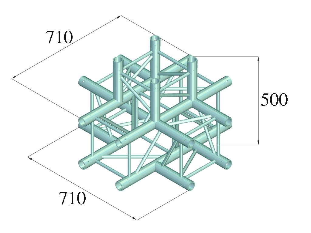 Alutruss QUADLOCK 6082C-51 5-vägs Cross Piece