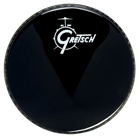 Gretsch Ambassador Ebony 26" bastrumskinn, vit logotyp i mitten