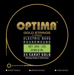 Optima E-Bass-strängar Gold Strings Round Wound long scale - set 5-strängad reg-light (2299B)