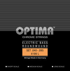 Optima E-bassträngar Chrome Strings. Rundspunna medium skala - Set 4-string light (4199M)