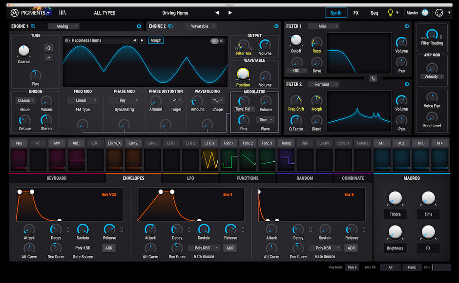 Arturia Pigments Polychrome Software Synthesizer (nedladdning)