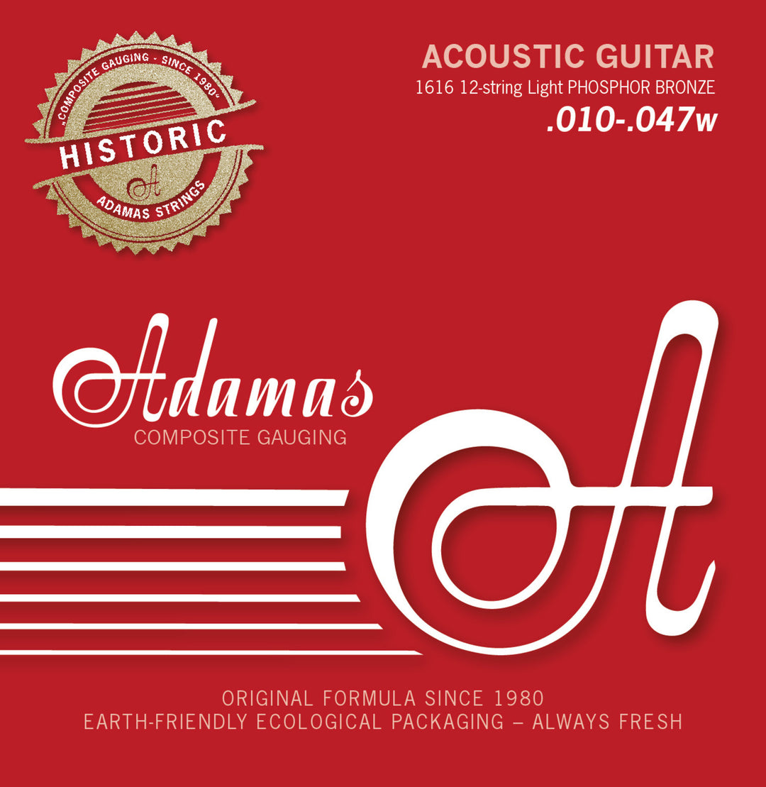 Adamas Strängar för akustiska Gitarrer Adamas Historic Reissue Phosphor Bronze - 12-str. Light .010-.047 (1616)