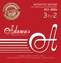 Adamas strängar för akustiska Gitarrer Adamas Phosphor Bronze Historic Reissue - 3-pack Super-Light .011 (1749-3)