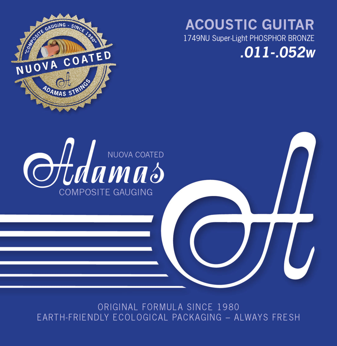 Adamas strängar för akustiska Gitarrer Nuova phosphor bronze coated - Super-Light .011-.052 (1749NU)