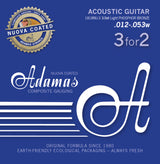 Adamas strängar för akustisk Gitarrer Nuova fosforbrons belagt set (3) - set med 3 Light .012 (1818NU-3)