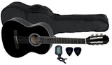 VGS Basic set: klassisk gitarr 3/4, svart, väska och stämapparat