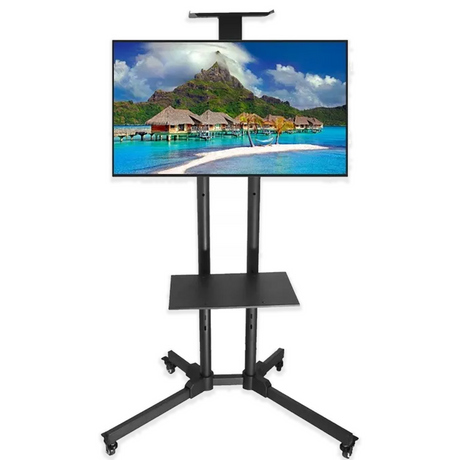 TV Stand – Mobilt TV-golvstativ 32-70” med hyllor och hjul