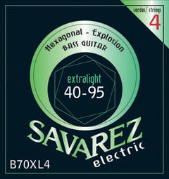 Savarez E-bassträngar Hexagonal Explosion - 4-str. extra lätt (B70XL4)