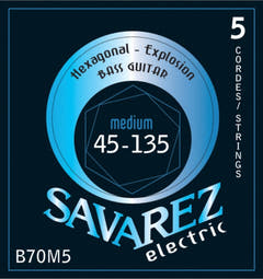 Savarez elbassträngar Hexagonal Explosion - 5-str. Medium-Light (B70M5)