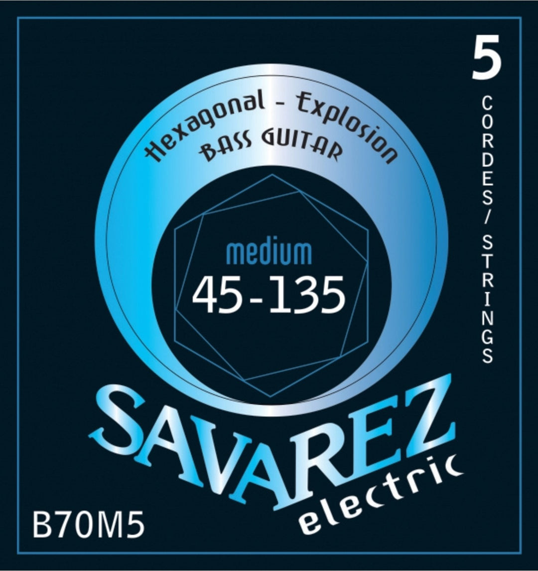Savarez elbassträngar Hexagonal Explosion - 5-str. Medium-Light (B70M5)