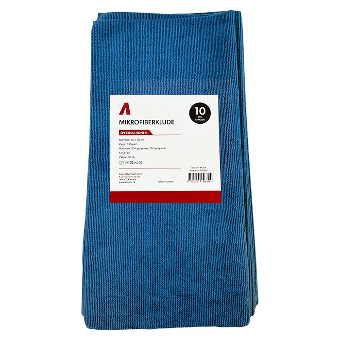 Mikrofiberduk, 40x40cm, 330gsm, 10 st Blå
