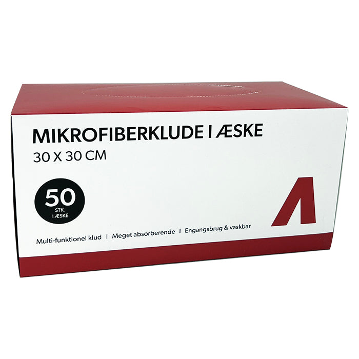 Mikrofiberdukar i låda, 30x30cm, 180gsm, 50 st.