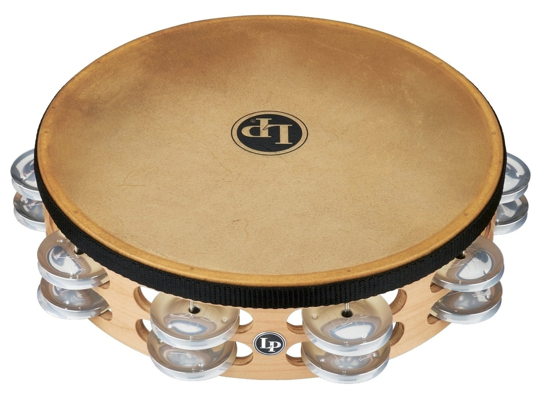 Latin Percussion Tamburin Pro 10 tum dubbelradig med skinn - 10" mässing/brons (LP384-BB)