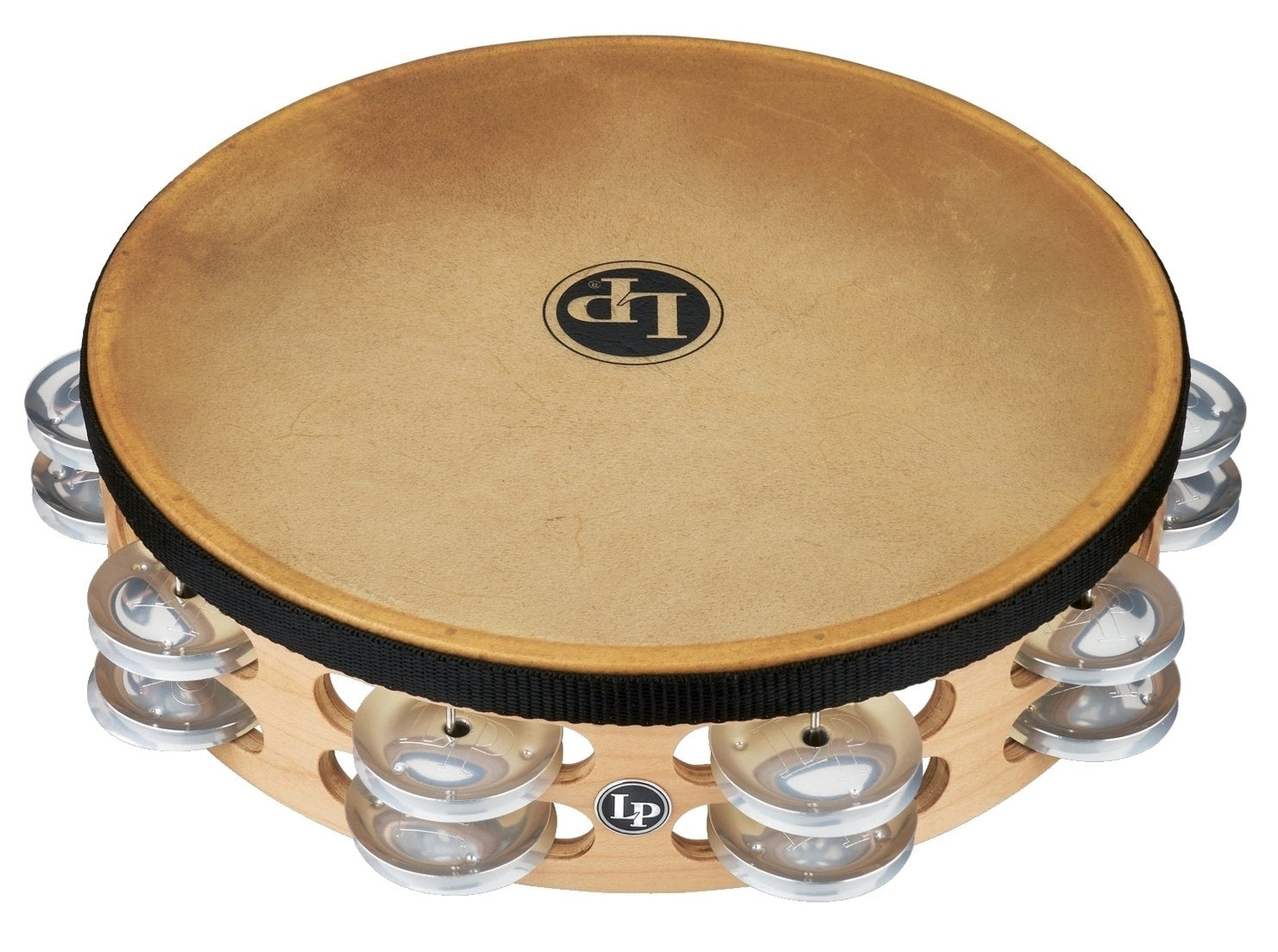 Latin Percussion Tamburin Pro 10 tum dubbelradig med skinn - 10" mässing/brons (LP384-BB)