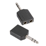 Adapter ljudkontakt 2 x 6,3 mm stereojack hona till 6,3 mm stereo