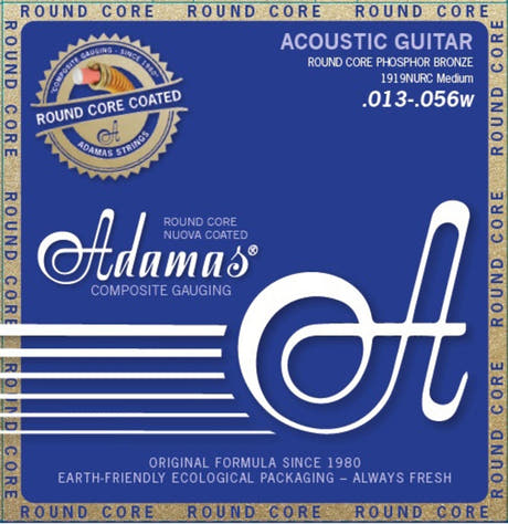 Adamas strängar för akustiska Gitarrer Nuova Phosphor Bronze belagd rund kärna - Medium .013-.056 (1919NURC)