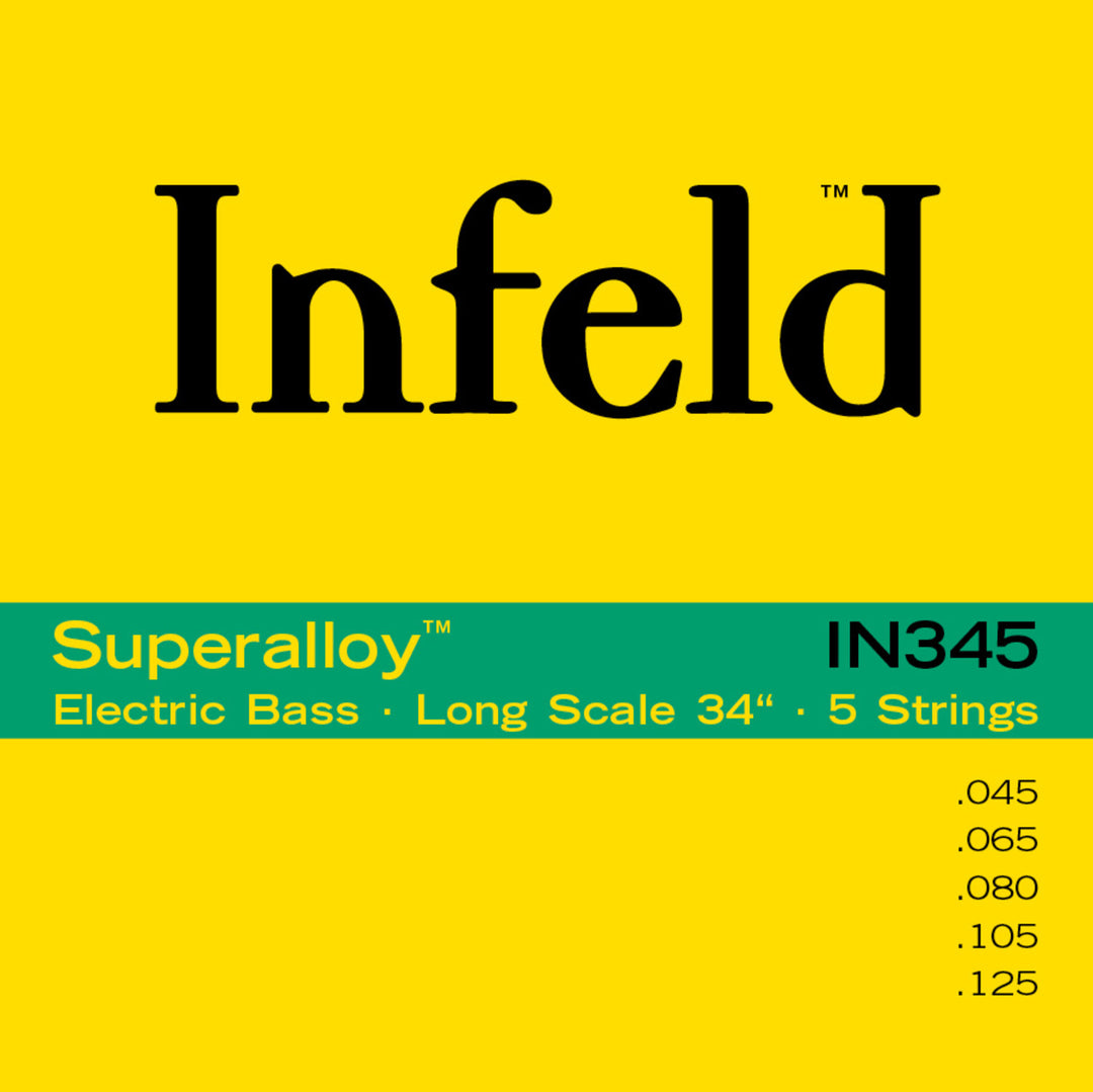 Thomastik-Infeld elbassträngar Superalloy. Rundlindade Long Scale - Set 5-strängars long (IN345)