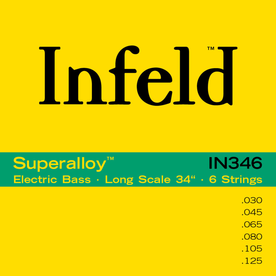 Thomastik-Infeld elbassträngar Superalloy. Round Wound Long Scale - Set 6-strängar lång (IN346)