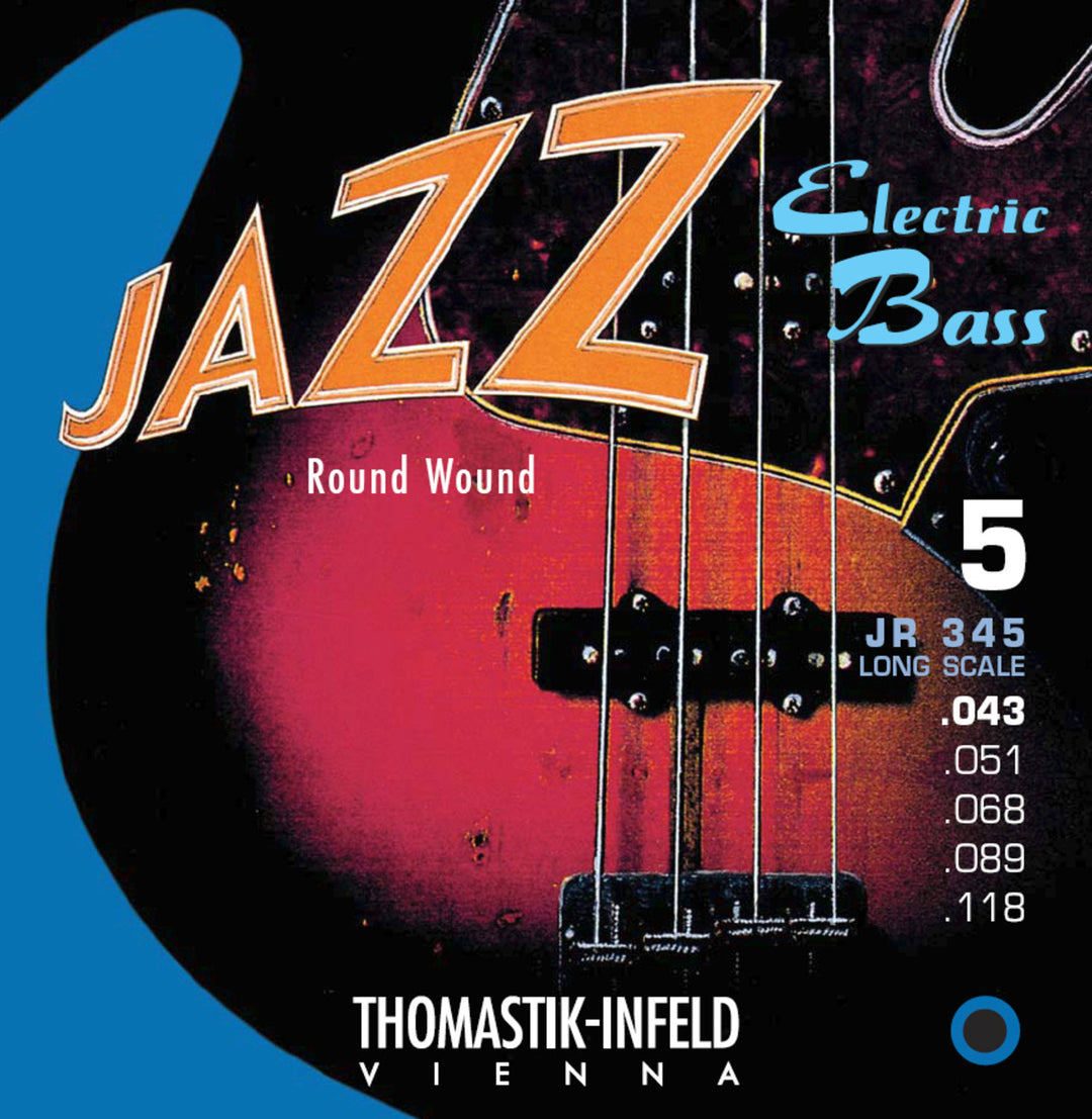 Thomastik-Infeld elbassträngar Jazz Bass-serien nickel round wound roundcore - Set 5-strängad (JR345)