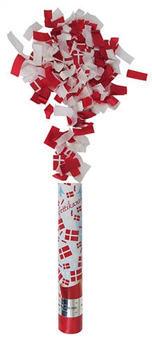 Konfetti rör handhållen (röd, vit, 30 cm)