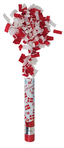 Konfetti rör handhållen (röd, vit, 30 cm)