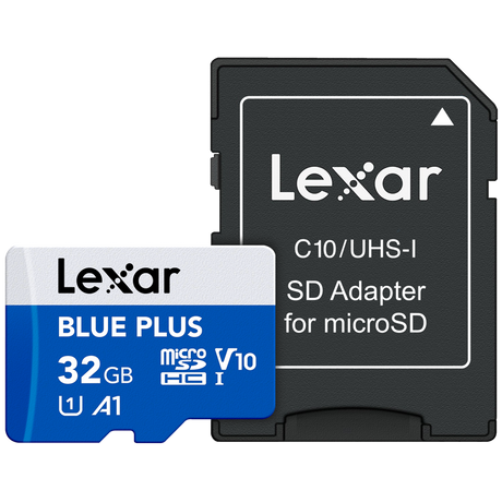 Lexar BLUE PLUS microSDHC 32GB UHS-I 100MB/s med SD-adapter