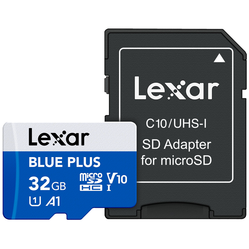 Lexar BLUE PLUS microSDHC 32GB UHS-I 100MB/s med SD-adapter