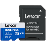 Lexar BLUE PLUS microSDHC 32GB UHS-I 100MB/s med SD-adapter