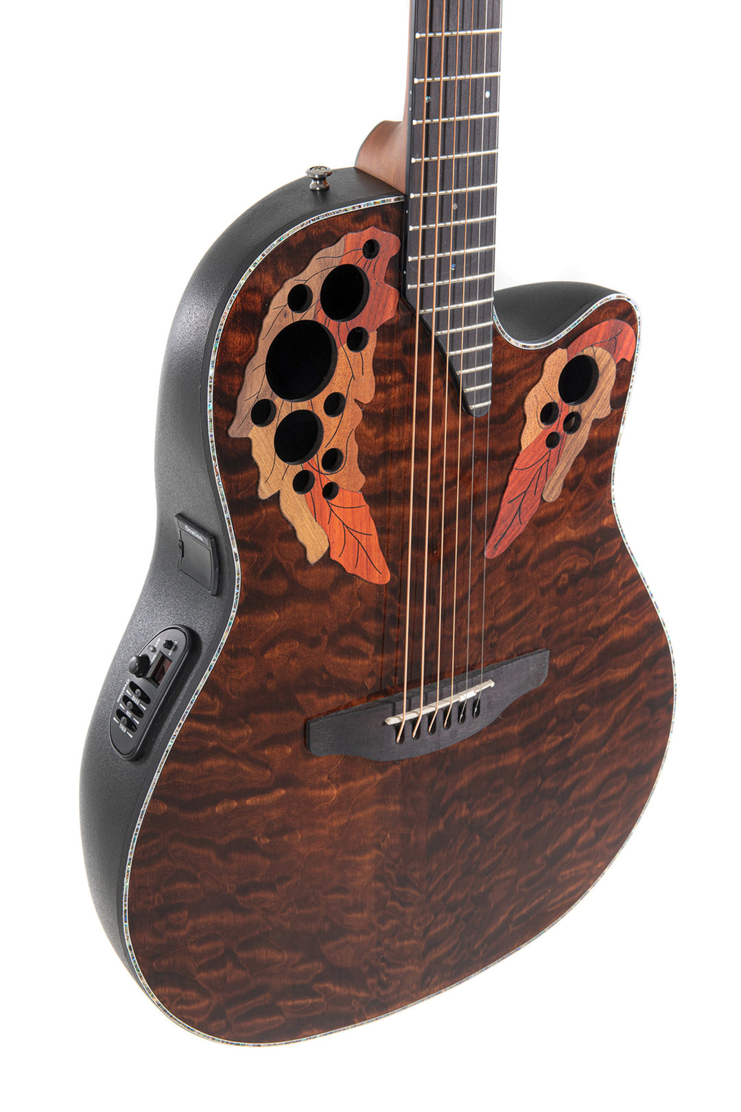 Ovation elakustisk Gitarrer Celebrity Elite Plus Mid Cutaway - Mörkt tigeröga (CE44P-TGE-G)