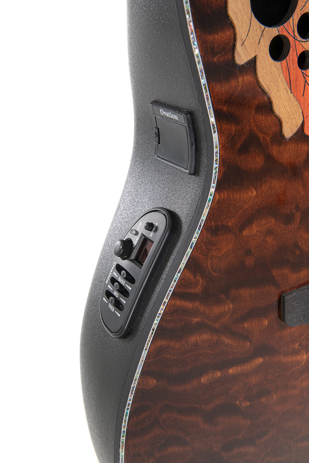 Ovation elakustisk Gitarrer Celebrity Elite Plus Mid Cutaway - Mörkt tigeröga (CE44P-TGE-G)