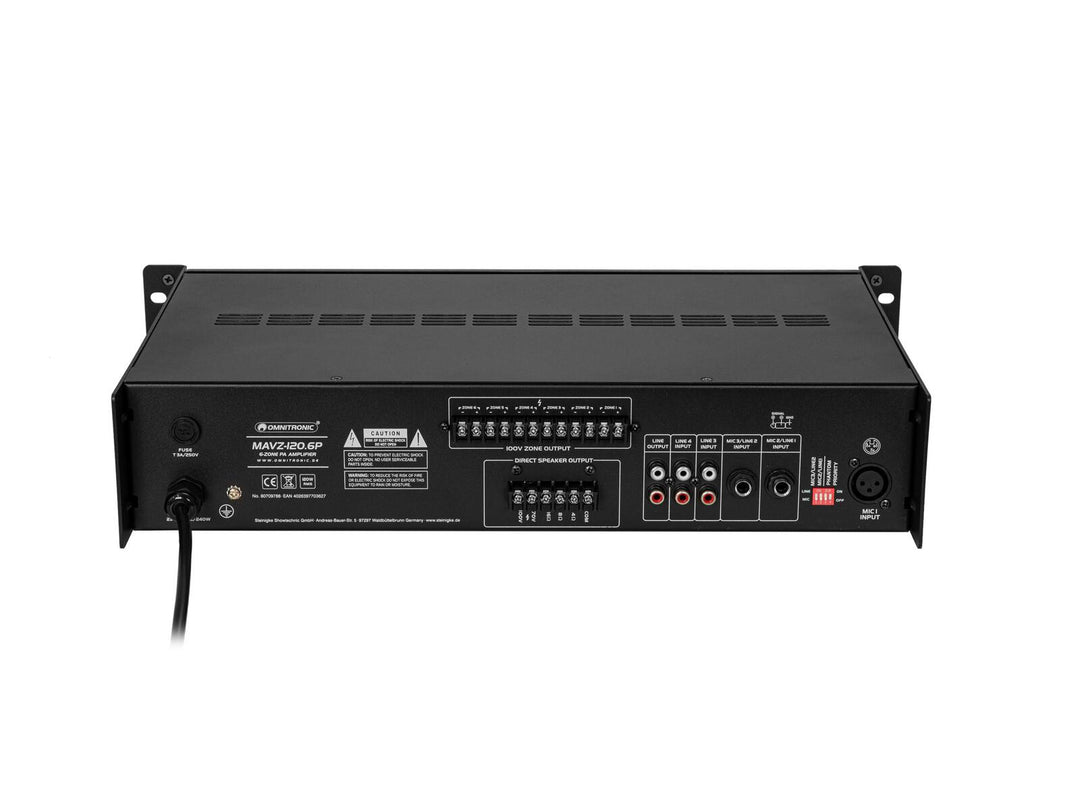 OMNITRONIC MAVZ-120.6P PA-mixningsförstärkare