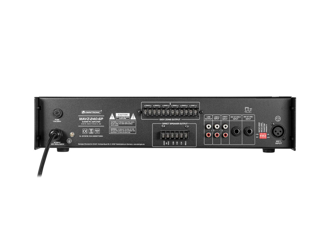 OMNITRONIC MAVZ-240.6P PA-mixningsförstärkare